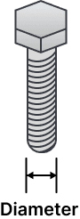 Bolt with diameter callout