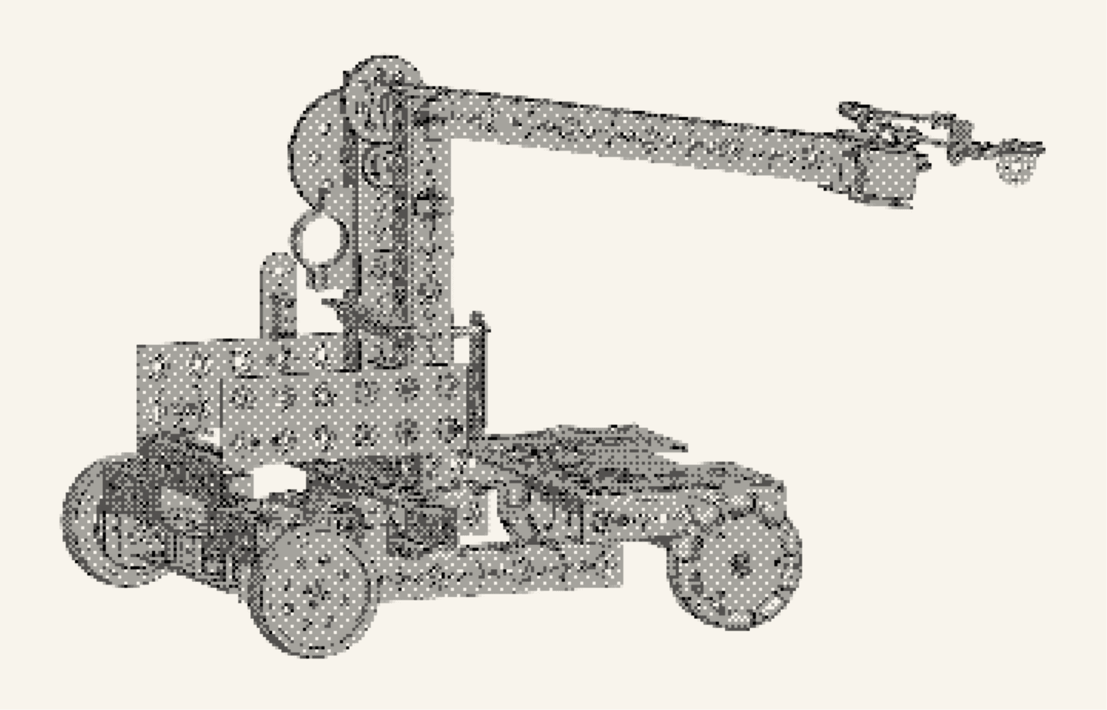 A dithered CAD model, open in SIEMENS NX.