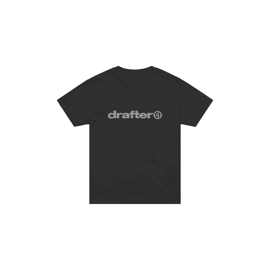 The front of the same tee with the drafter wordmark across the chest.