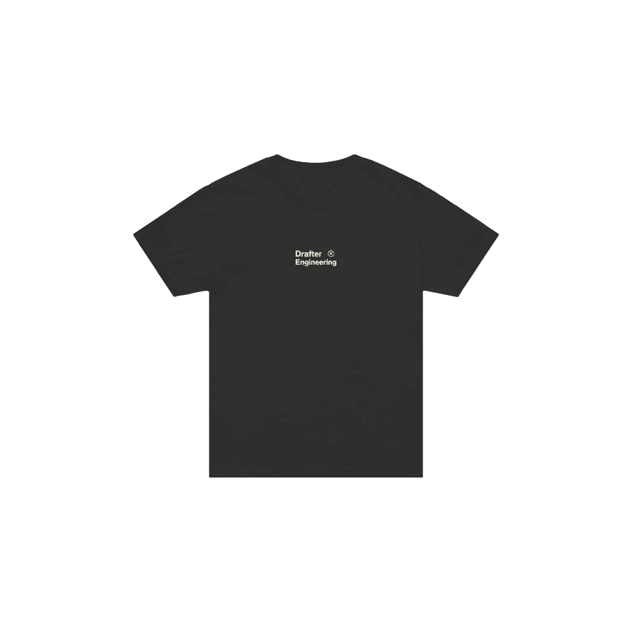 The front of the same tee reading Drafter Engineering at the chest.