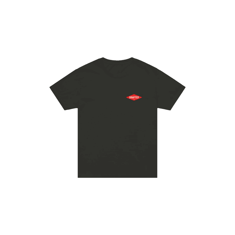 The front of the same tee with a small red Drafter diamond at the chest.