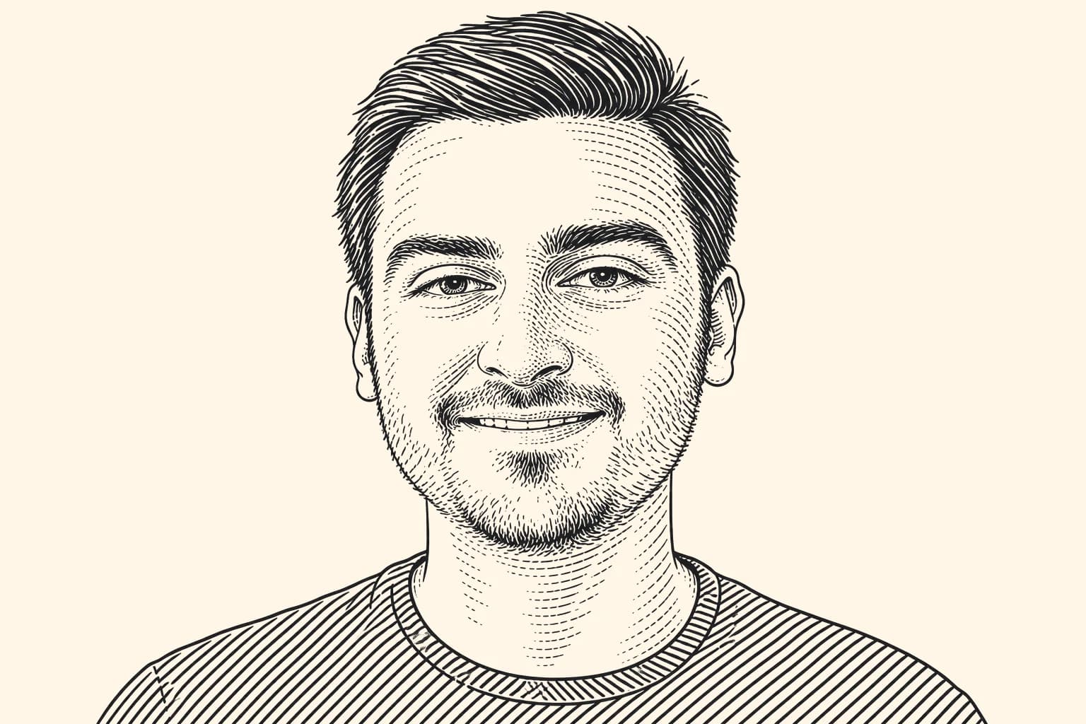 Engraved portrait of Matt Leta