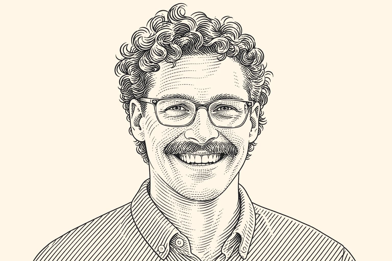 Engraved portrait of Matthew Curtin